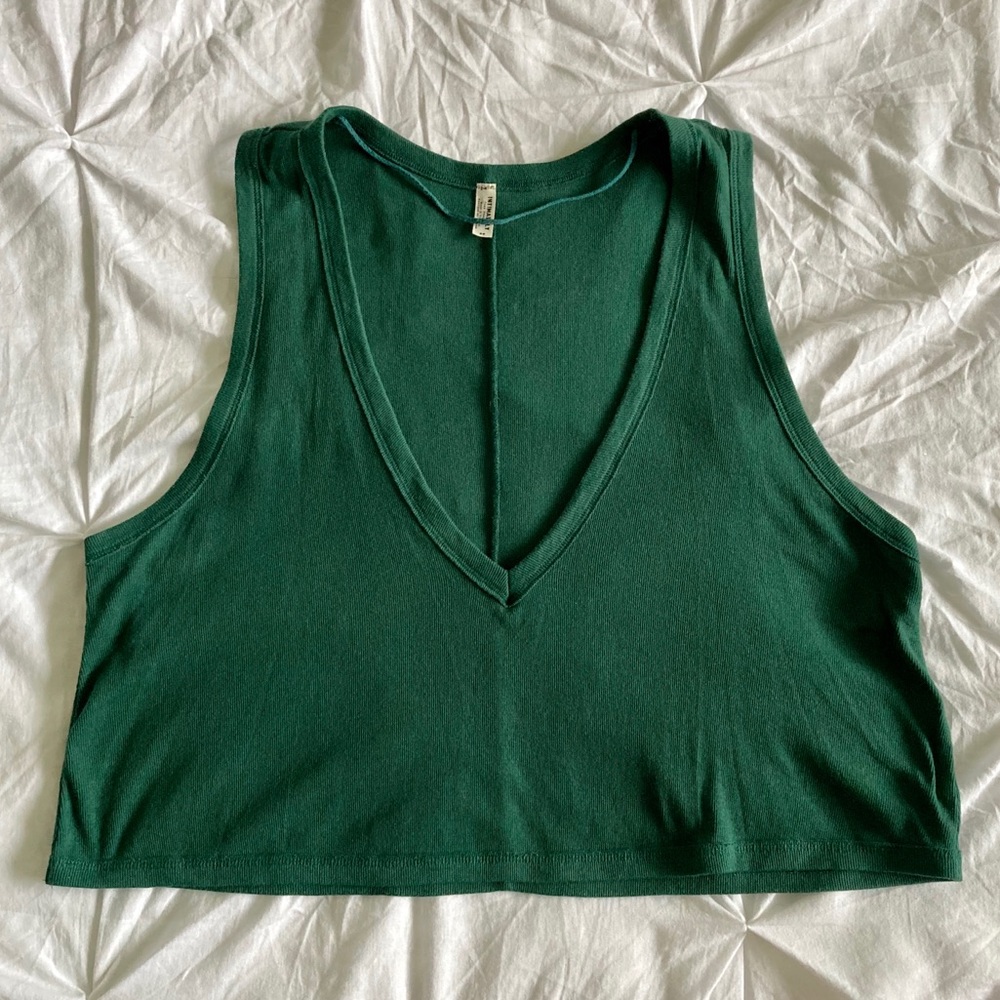 Green FREE PEOPLE slouchy tank top